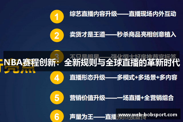 NBA赛程创新：全新规则与全球直播的革新时代